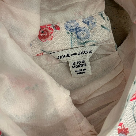 Janie and Jack Floral Ruffle Sleeve Dress Size 12-18M - Picture 4 of 7